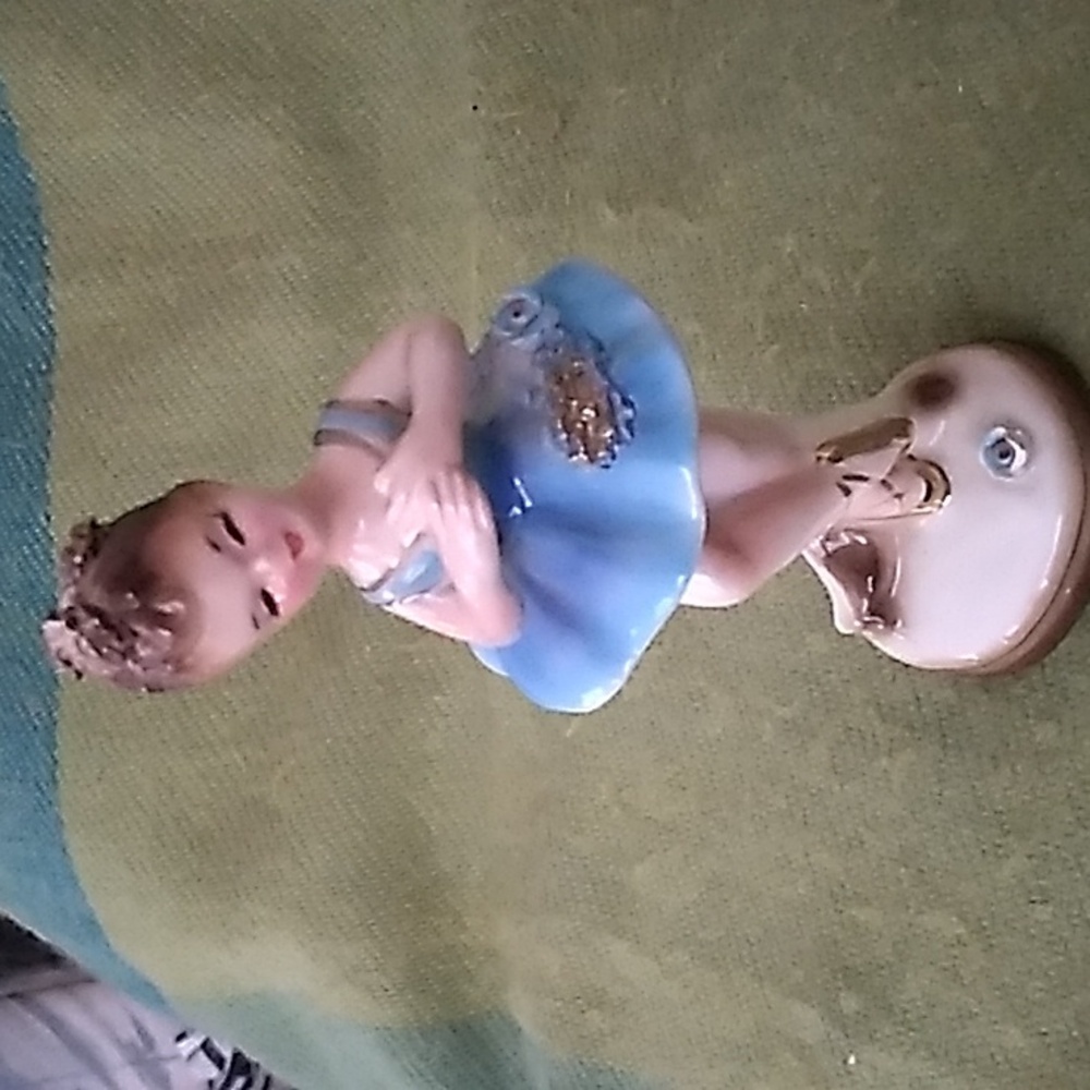 Vintage Kreiss Blue Ballerina Figurine Rare
